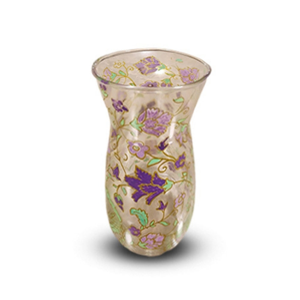 Gulmohar Lavender Floral Glass Vase