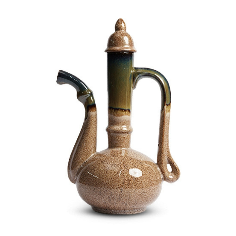 Oriental Brown And Green Pitcher