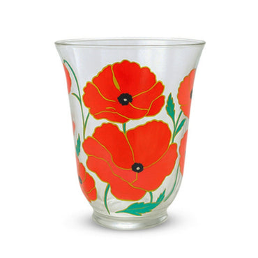 Gulmohar Red Floral Glass Vase
