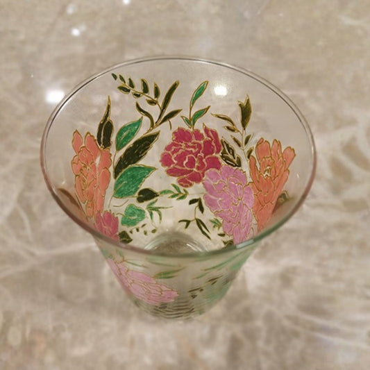 Gulmohar Multicolor Floral Glass Vase