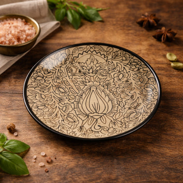 Kalamkari Ceramic Quarter Plate Set of 6