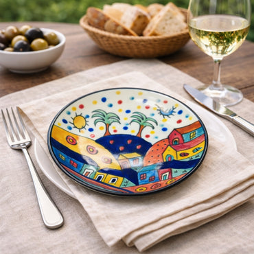 Turkish City Ceramic Quarter Plate Set of 6