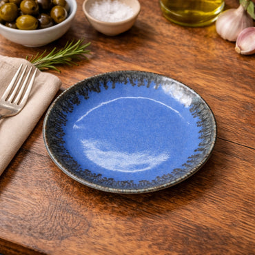 Sapphire Blue Ceramic Quarter Plate Set of 6
