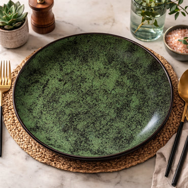 Emerald Green Ceramic Full Plate Set of 6