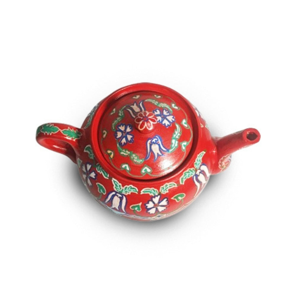 Samowar Red Floral Round Kettle