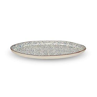 Blue Speckled Oval Platter Set of 2