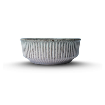 Ribbed Ceramic Serving Bowl U3