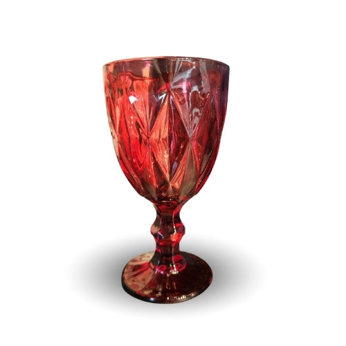 Red Glass Goblet Set of 6
