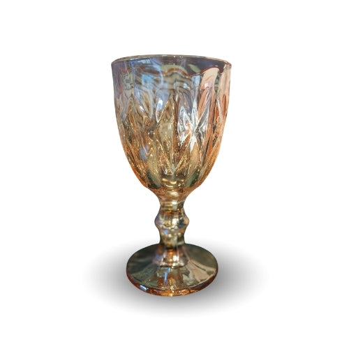 Golden Glass Goblet Set of 6