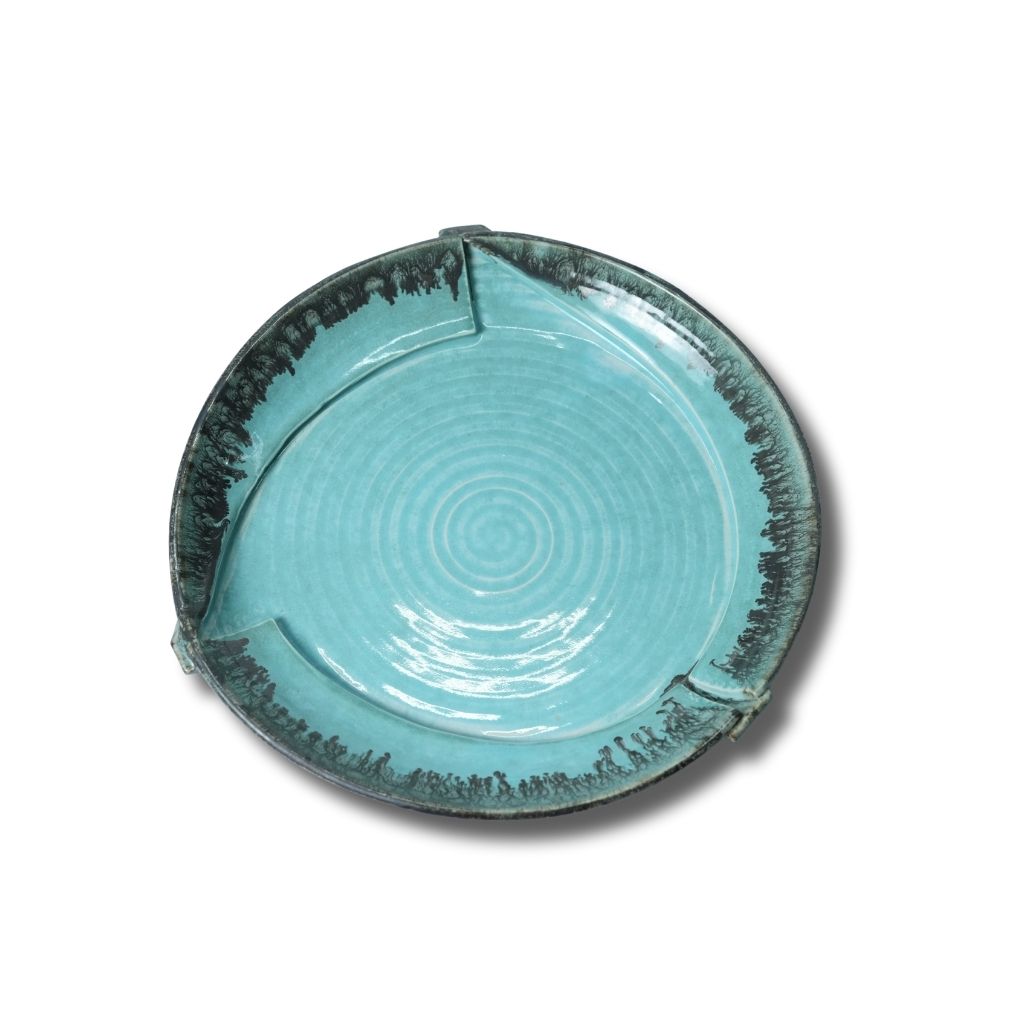 Ocean Blue Ceramic Cut Plate