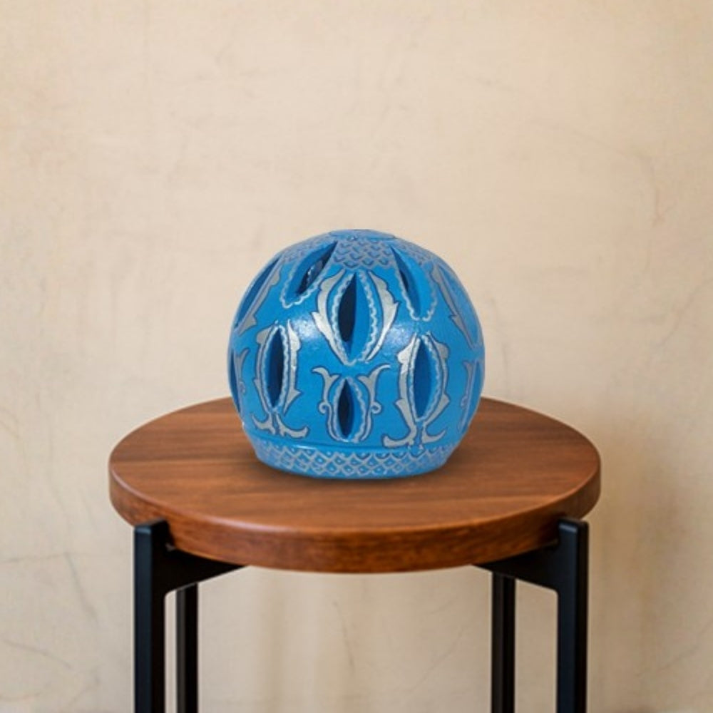 Qandeel Sky Blue Ceramic Lantern