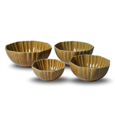 Mustard Ribbed Bowl Set of 4