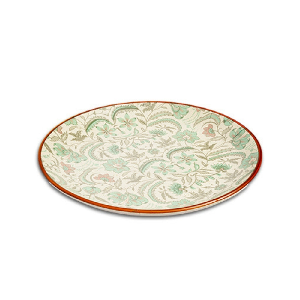 Sea Green Floral Full Plate Set of 6