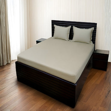 Royal Charm-Single Size Taupe Cotton Bedsheet Set