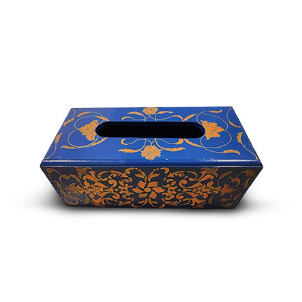 Royal Blue Wooden Tissue Box