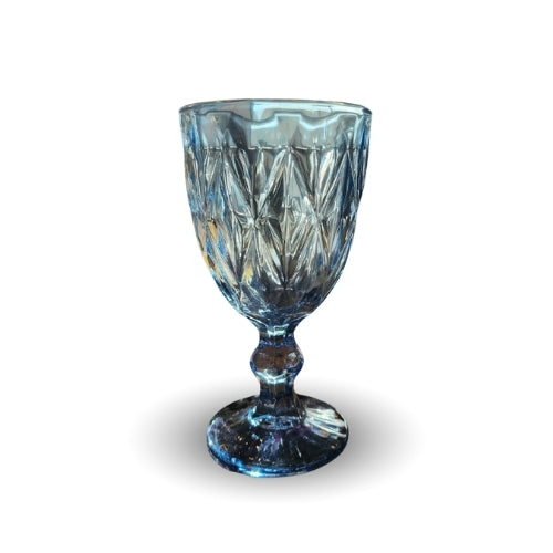 Light Blue Glass Goblet Set of 6