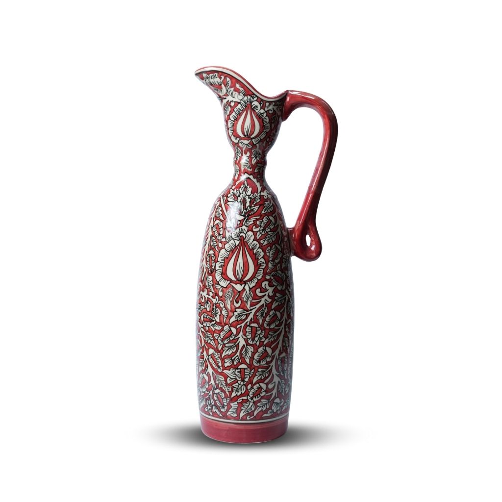 Red Floral Pitcher