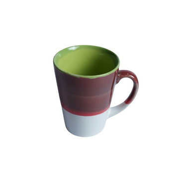 Green Edge Rust Brown Coffee Mug Set of 6