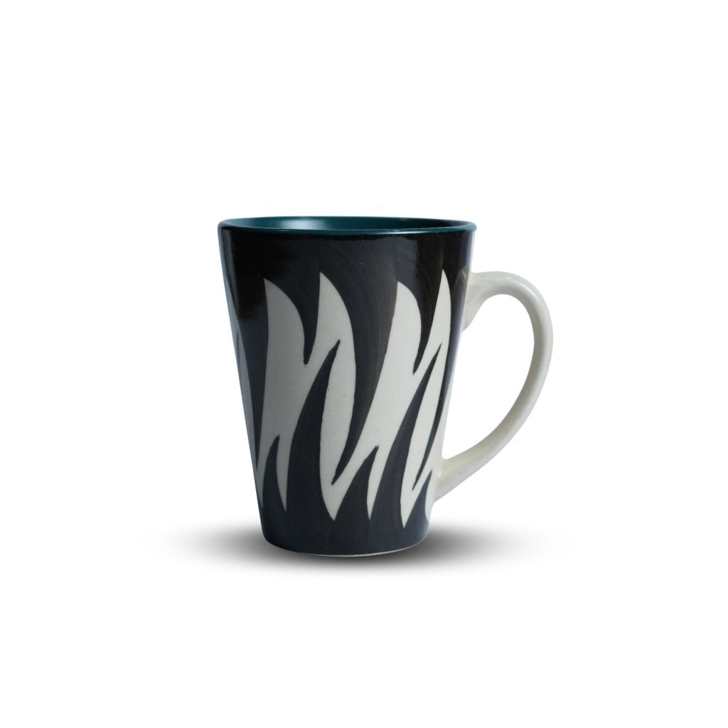 Teal Green Edge Noir Fern Coffee Mug Set of 6
