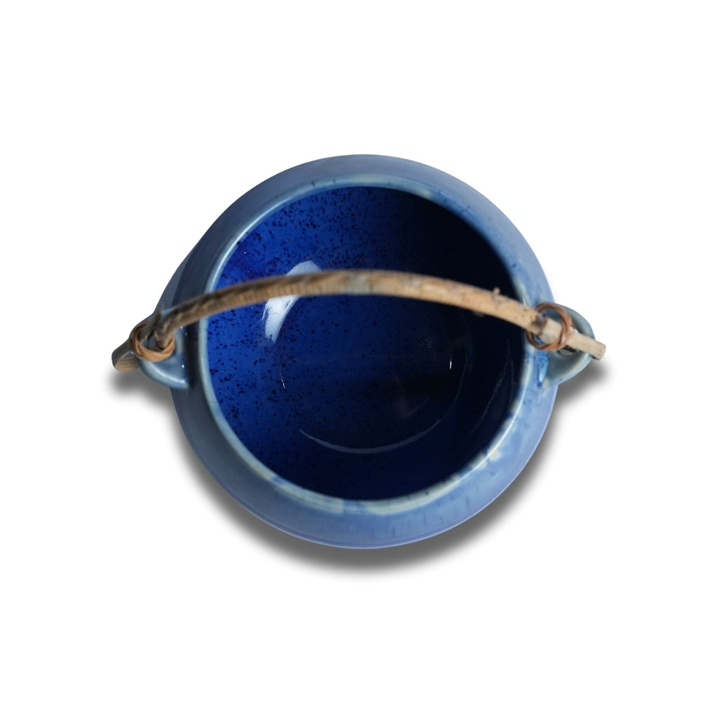 Blue Cane Handle Basket