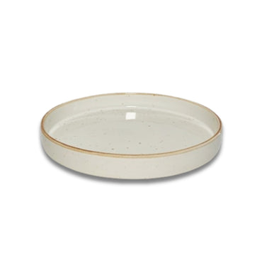 Brown Edged Cream Deep Plate