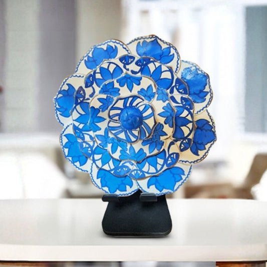 Rosalina White Blue Floral Edge Plate