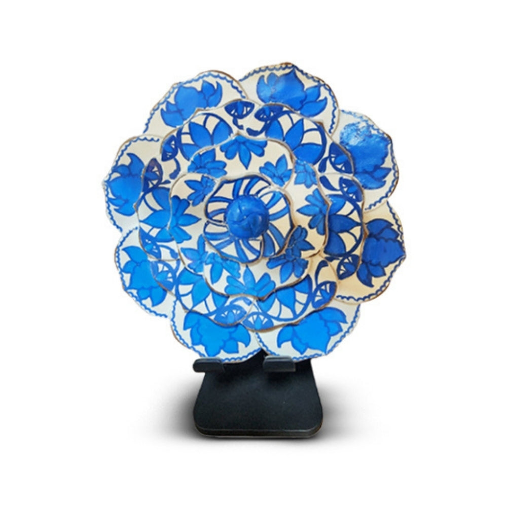 Rosalina White Blue Floral Edge Plate