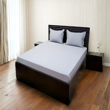 Royal Charm-Single Size Light Grey Cotton Bedsheet Set