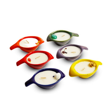 Leaf Shaped Candle Holder With Candles