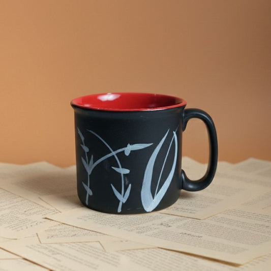 Crimson Edge Black Jumbo Mug Set of 2