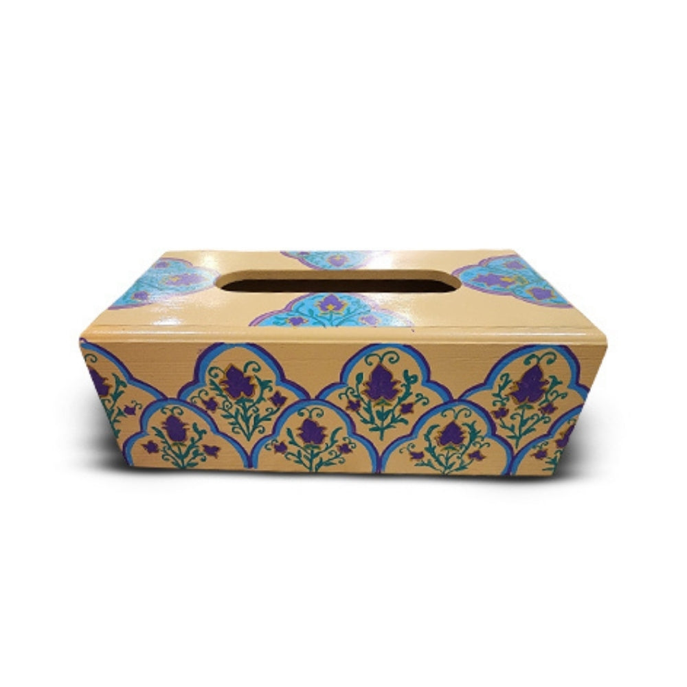 Multicolor Floral Wooden Tissue Box