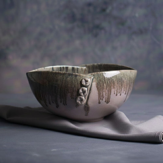 Peach Blush Oval Button Bowl Set of 2