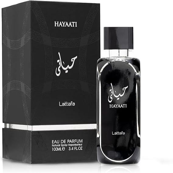 Lattafa Hayaati Black Long Lasting Unisex Liquid Eau De Parfum Spray, 100ml