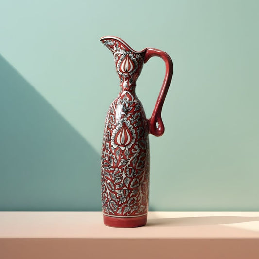 Red Floral Pitcher