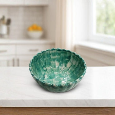 Curved Edge Turquoise Bowl