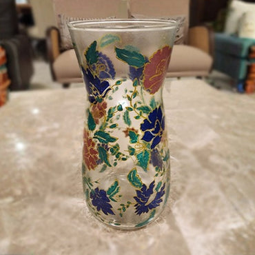 Gulmohar Multicolor Floral Glass Vase
