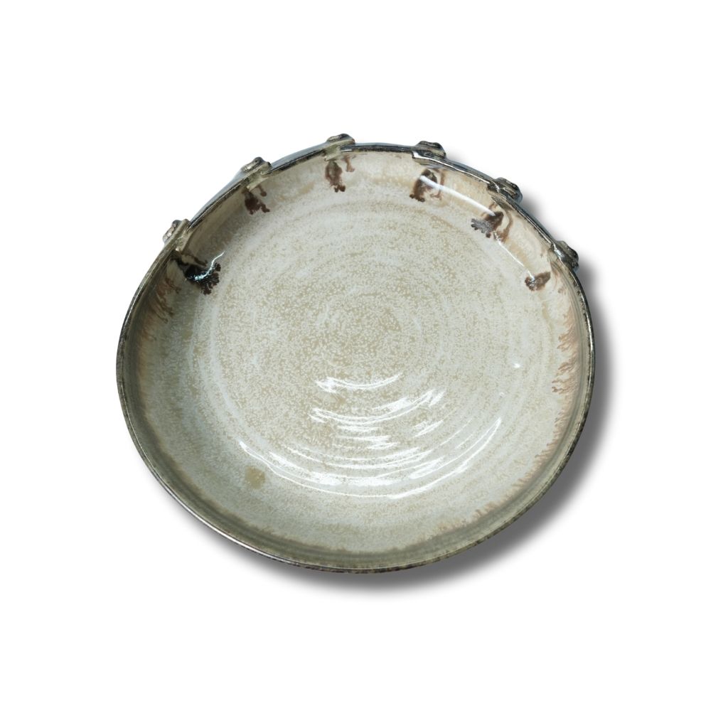 Ivory Oval Button Bowl Set of 2