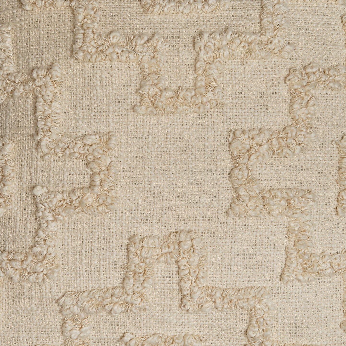 Fuzzy Maze - Earthy Square Textured Cushion with Handcrafted Loop Embroidery