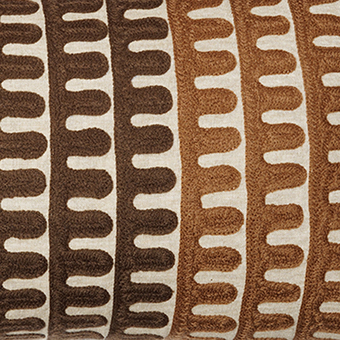 Ambush - Rectangular Brown and Beige Embroidered Cushion