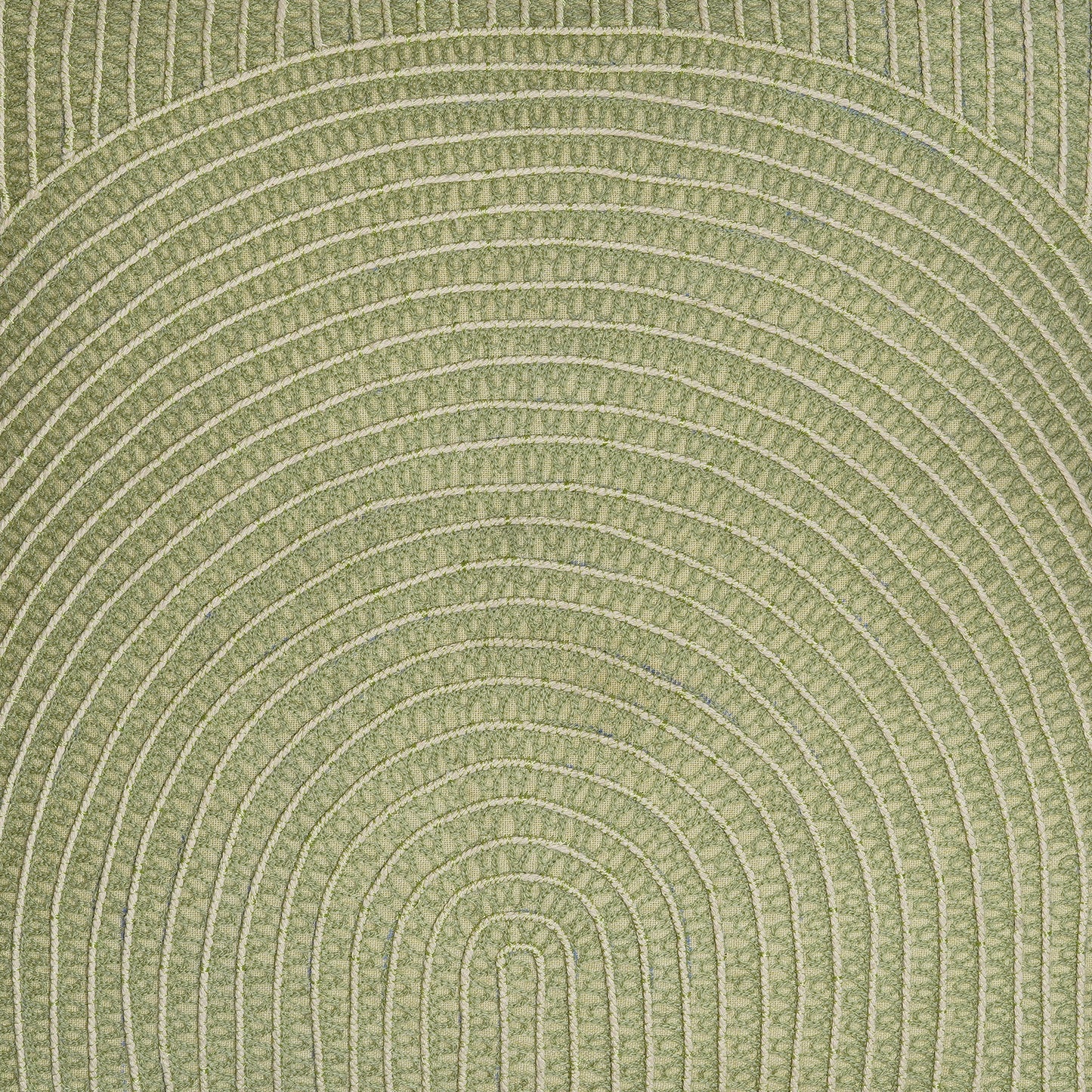 Waves of Green - Square Light Green Cushion with Arched Embroidery