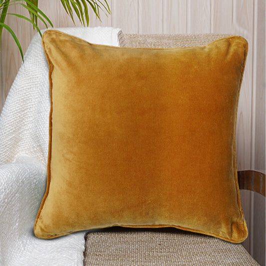 Savannah- Square Sunset Orange Cotton Velvet Cushion