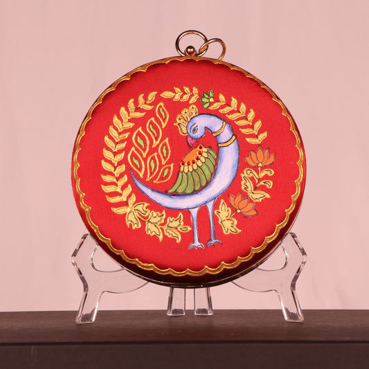 Red Radiance Women Hand-Painted Heritage Evening Clutch