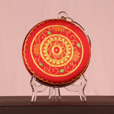 Red Radiance Women Hand-Painted Heritage Evening Clutch