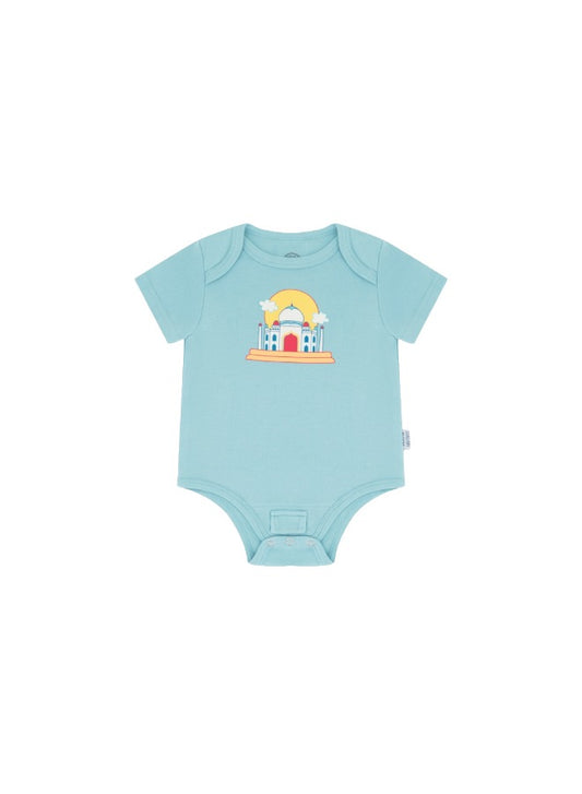 Baby Boys and Girls India 100% Organic Cotton Loose Fit Peek-a-Boo Flap Bodysuit