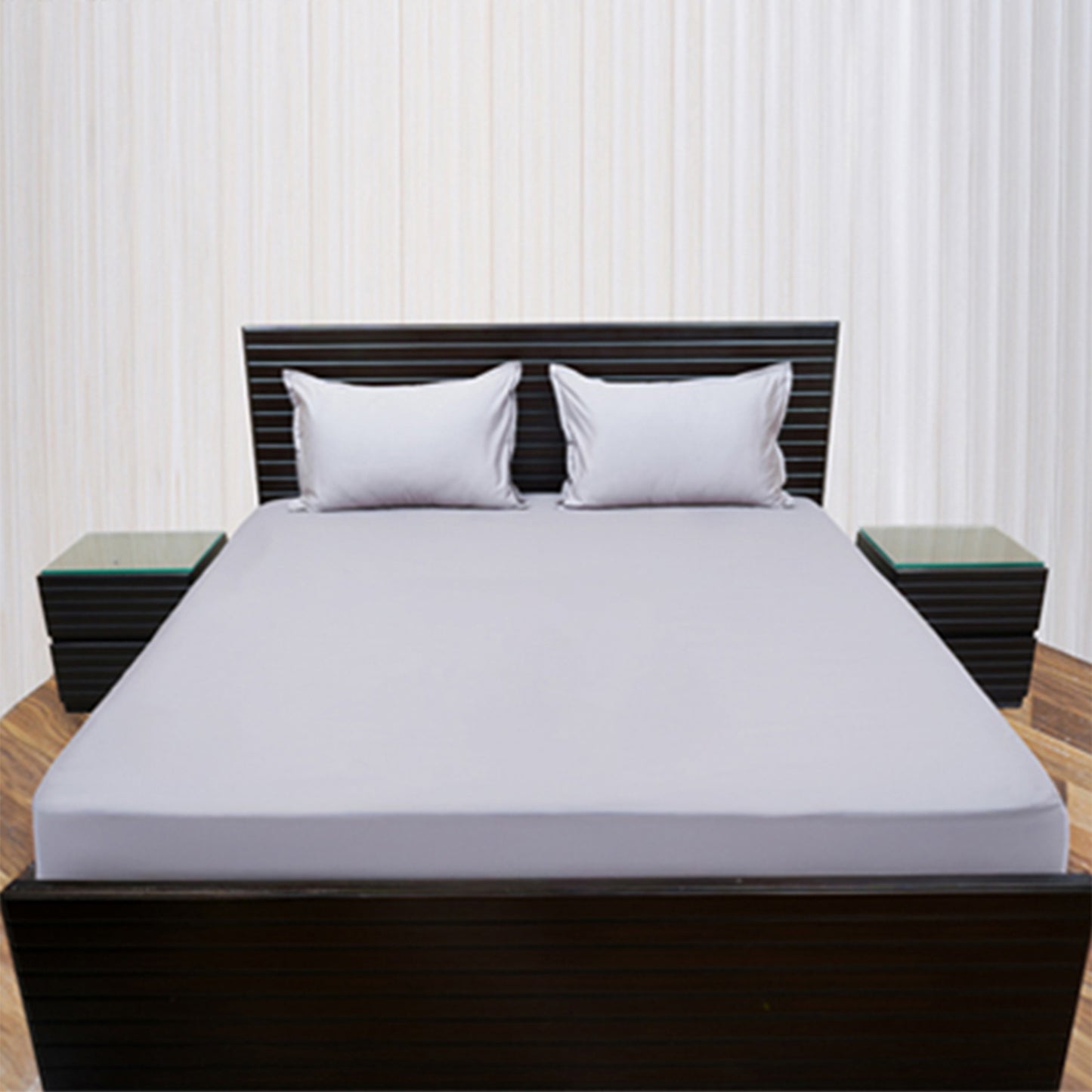 Royal Grace-King Size Light Grey Cotton Bedsheet Set