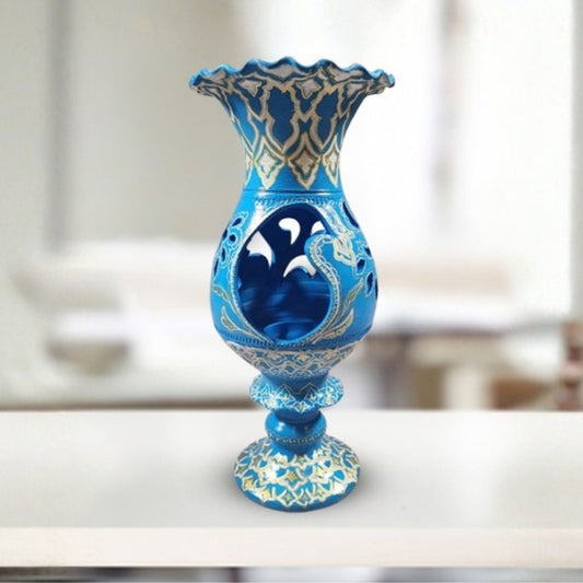 Aromaise sky blue decorative clay incense holder vase stand