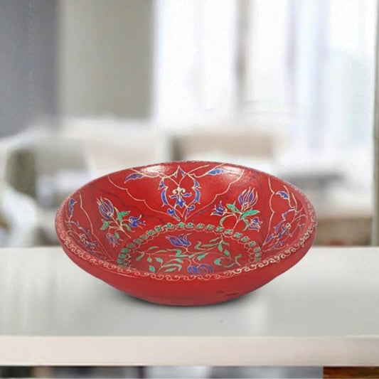 Dalia red decorative centerpiece bowl
