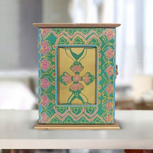 golden floral decorative wooden key box
