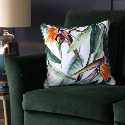printed polyvelvet Paradise Bloom cushion cover 45x45 cm decorative cushion