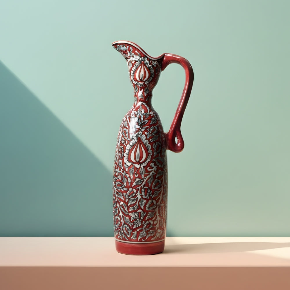Kalamkari Ceramic Decorative Pitcher